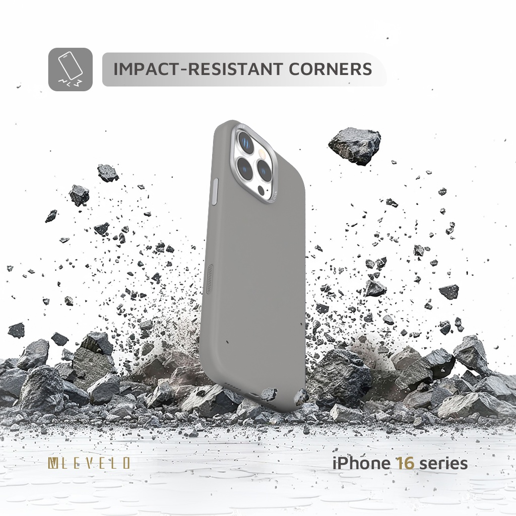 LEVELO IPHONE 16 PRO MAX IRIS MAGSAFE LIQUID SILICONE CASE GRAY LVLIMSC16PMGY thumbnail 8