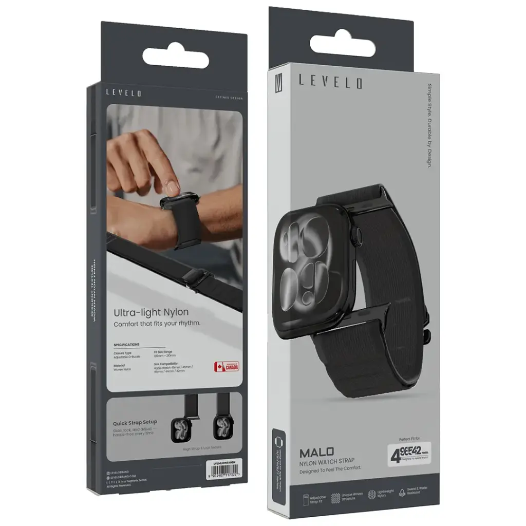 LEVELO MALO NYLON WATCH STRAP GRAY LVLMLOWS49GY thumbnail 3