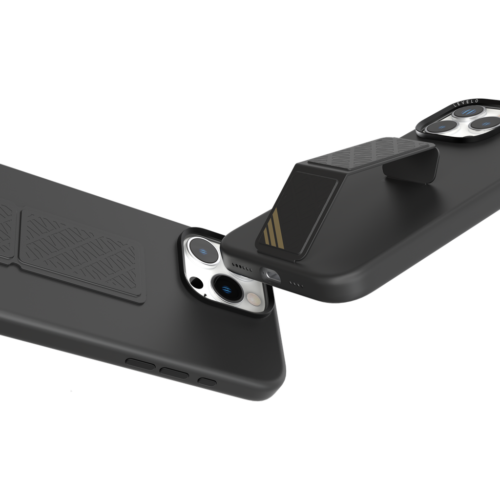 LEVELO IPHONE 16 PRO MORPHIX SILICONE CASE WITH LEATHER GRIP BLACK LVLMSL16PBK thumbnail 4