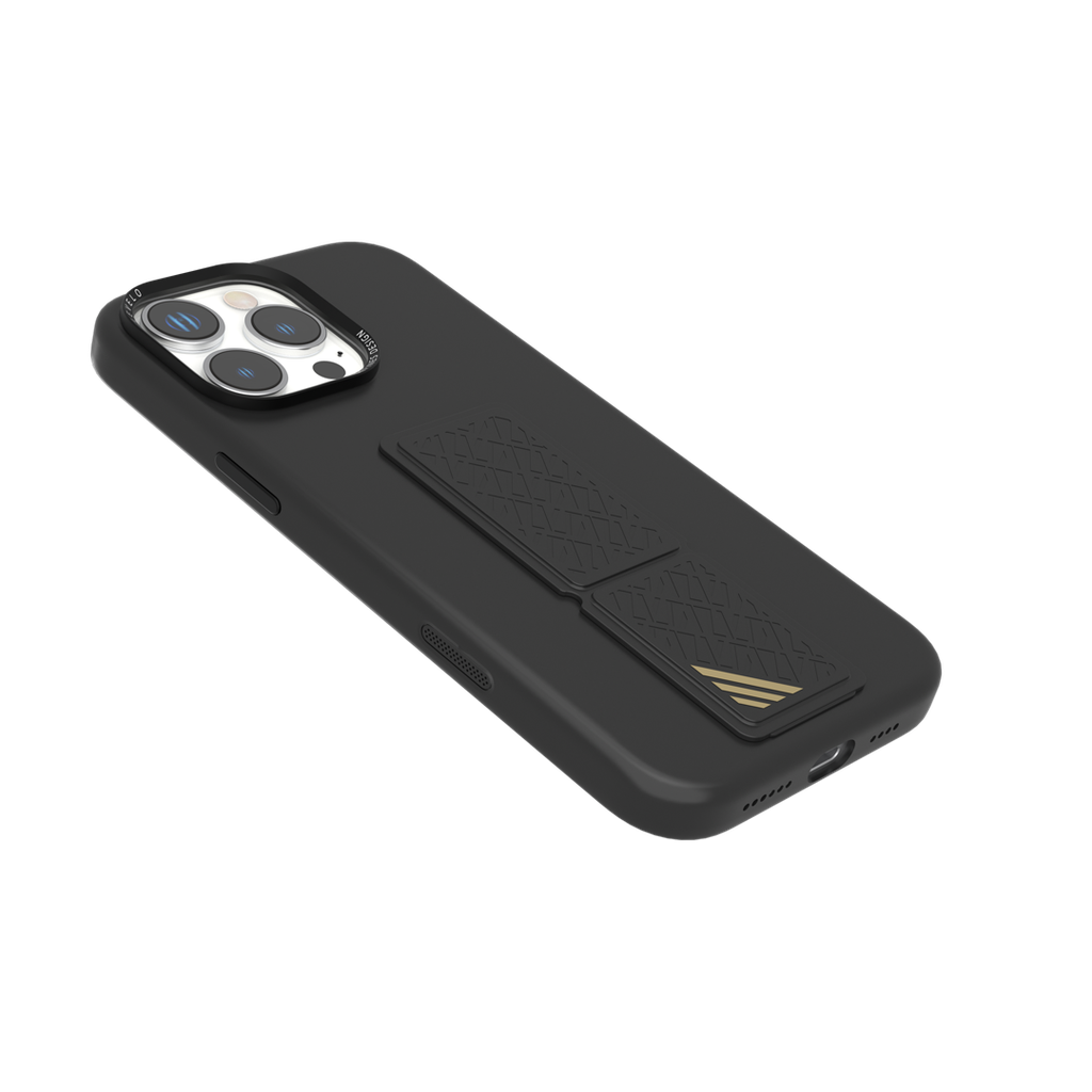 LEVELO MORPHIX SILICON CASE WITH LEATHER GRIP IPHONE 16 PRO MAX BLACK LVLMSL16PMBK thumbnail 4