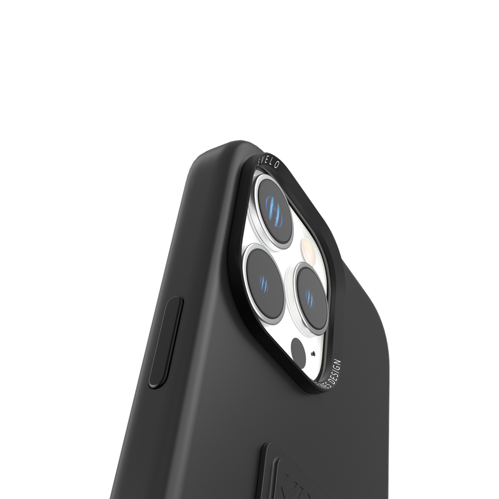 LEVELO IPHONE 16 PRO MORPHIX SILICONE CASE WITH LEATHER GRIP BLACK LVLMSL16PBK thumbnail 5