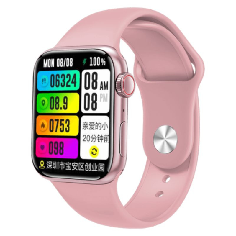 PAWA OPULENT SERIES SMART WATCH 45MM PINK ALUMNIUM CASE WITH BLACK LOOP PW-08S-PK