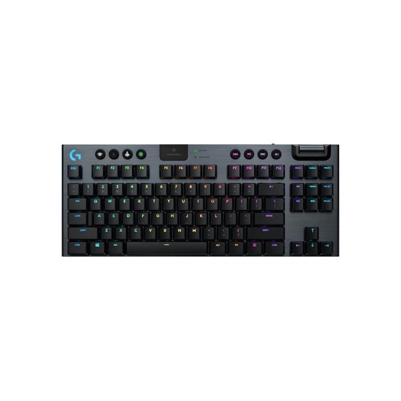 LOGITECH G915 TKL LIGHTSPEED WIRELESS RGB MECHANICAL GAMING KEYBOARD CARBON 920-009503