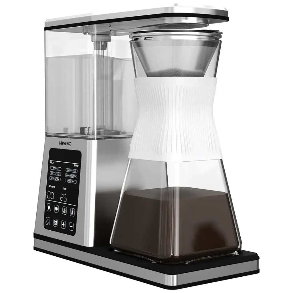 LEPRESSO CRYTAL BREW DRIP COFFEE & TEA MAKER SILVER LPCFM1236SI