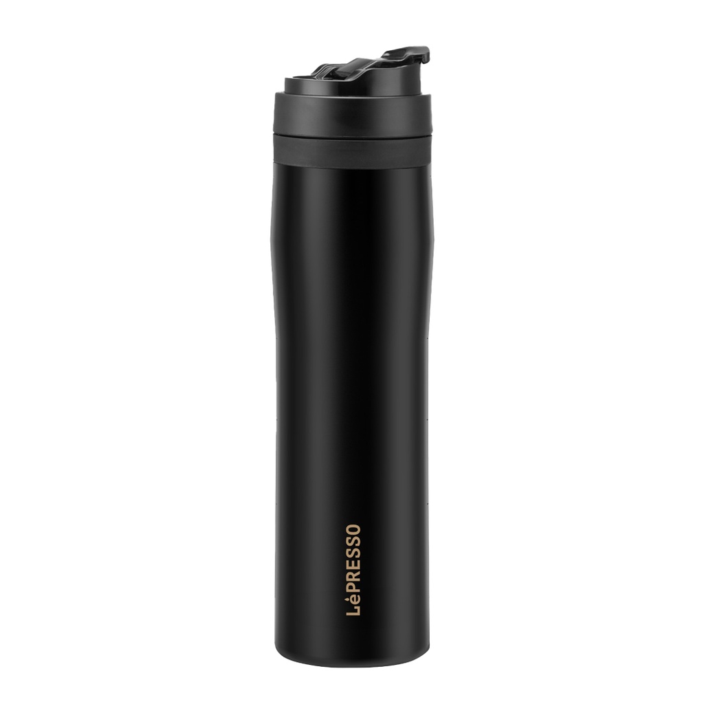 LEPRESSO PORTABLE FRENCH PRESS COFEE AND TEA STAINLESS STEEL BLACK LPSPFPBK