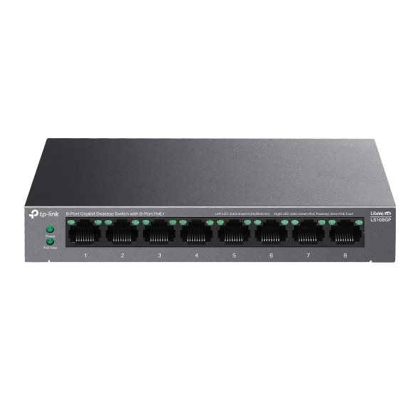 TP LINK LIGHTWAVE 8 PORT GIGABIT DESKTOP POE+ SWITCH LS108GP
