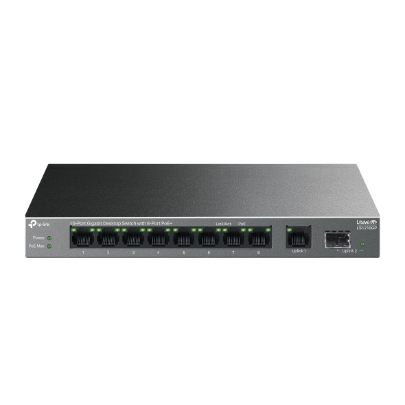 TP LINK LIGHTWAVE 10 PORT GIGABIT DESKTOP POE+ SWITCH LS1210GP