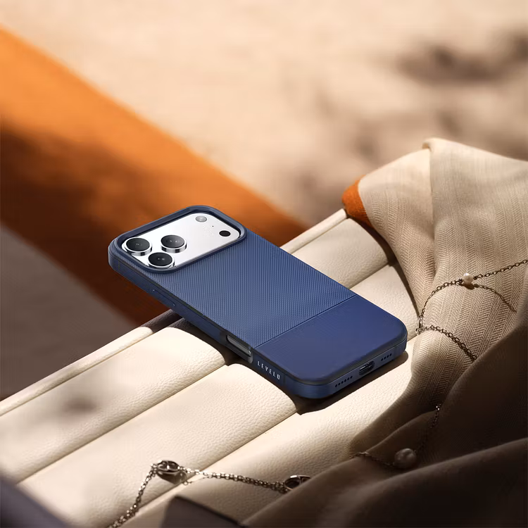 LEVELO IPHONE 17 PRO LEVELO CUIR CASE MIDNIGHT BLUE LVLCUIR17PMNBL thumbnail 6