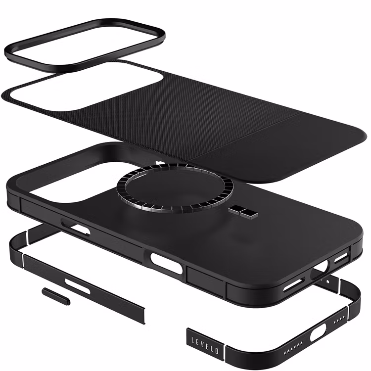LEVELO IPHONE 17 PRO MAX LEVELO CUIR CASE PHANTOM BLACK LVLCUIR17PMPHBK thumbnail 5