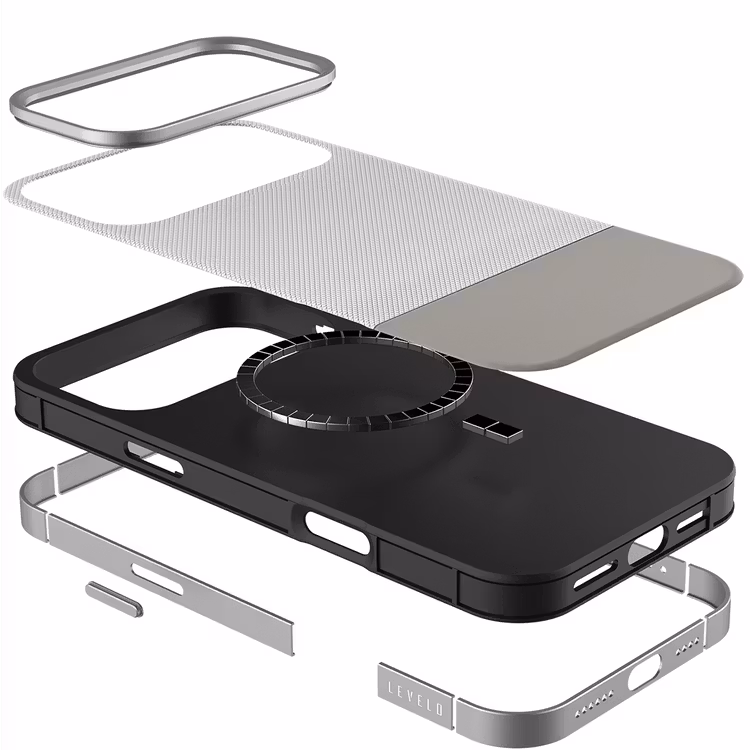 LEVELO IPHONE 17 PRO MAX LEVELO CUIR CASE SILVER STONE LVLCUIR17PMSLST thumbnail 5