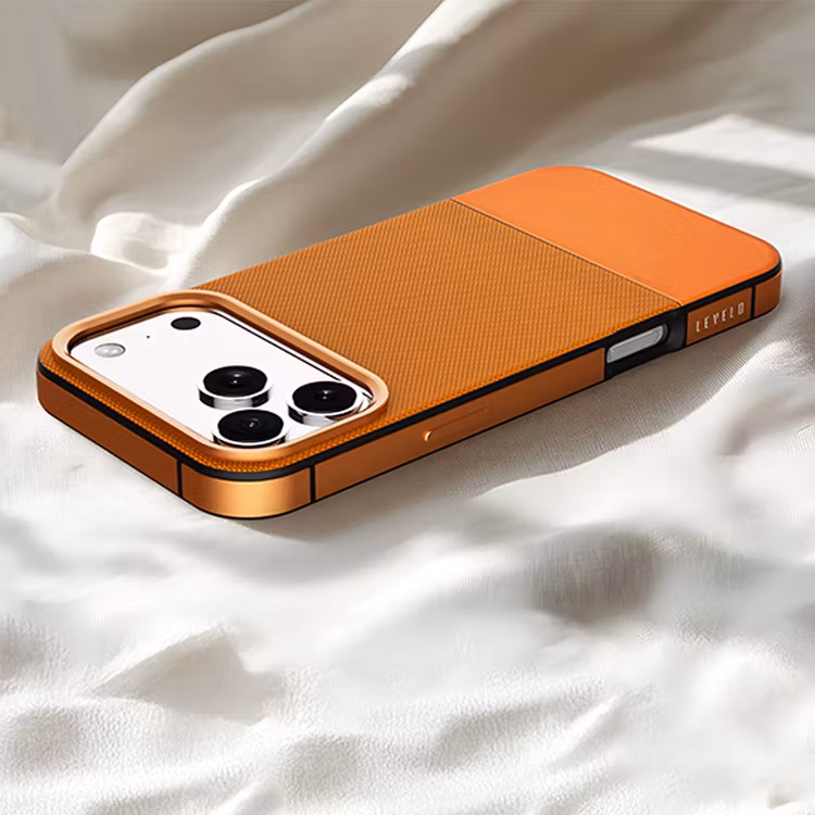 LEVELO IPHONE 17 PRO MAX LEVELO CUIR CASE SUNRISE ORANGE LVLCUIR17PMSORG thumbnail 10