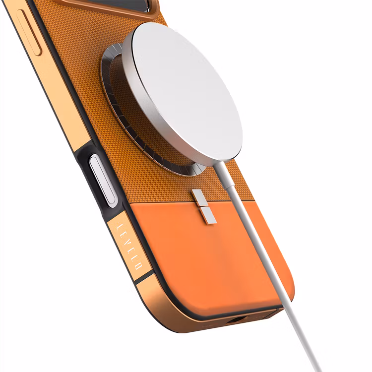 LEVELO IPHONE 17 PRO LEVELO CUIR CASE SUNRISE ORANGE LVLCUIR17PSORG thumbnail 2