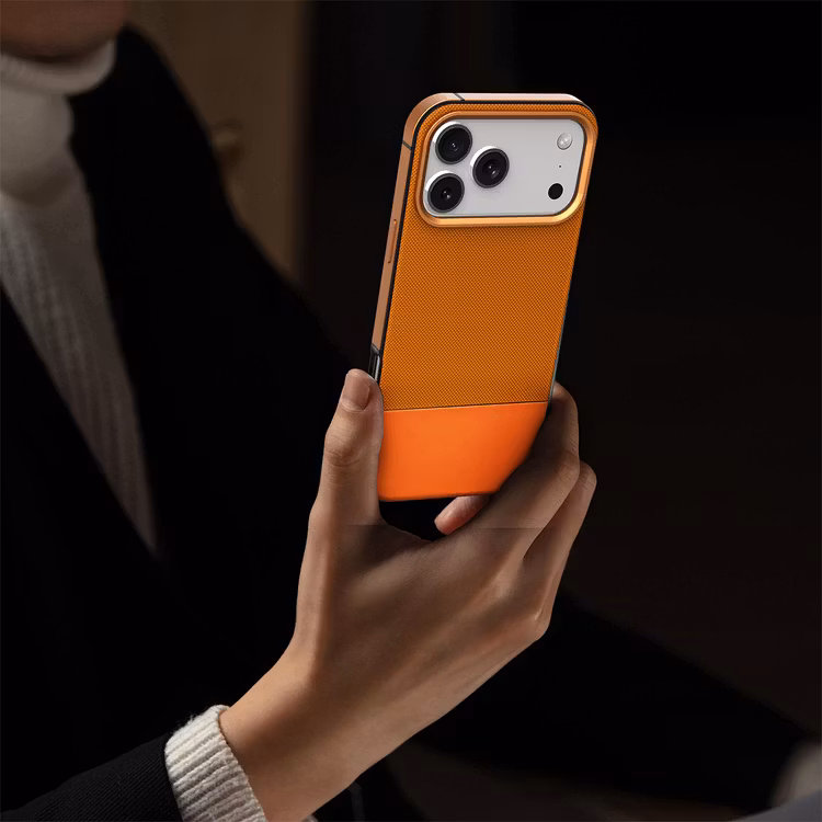 LEVELO IPHONE 17 PRO LEVELO CUIR CASE SUNRISE ORANGE LVLCUIR17PSORG thumbnail 4