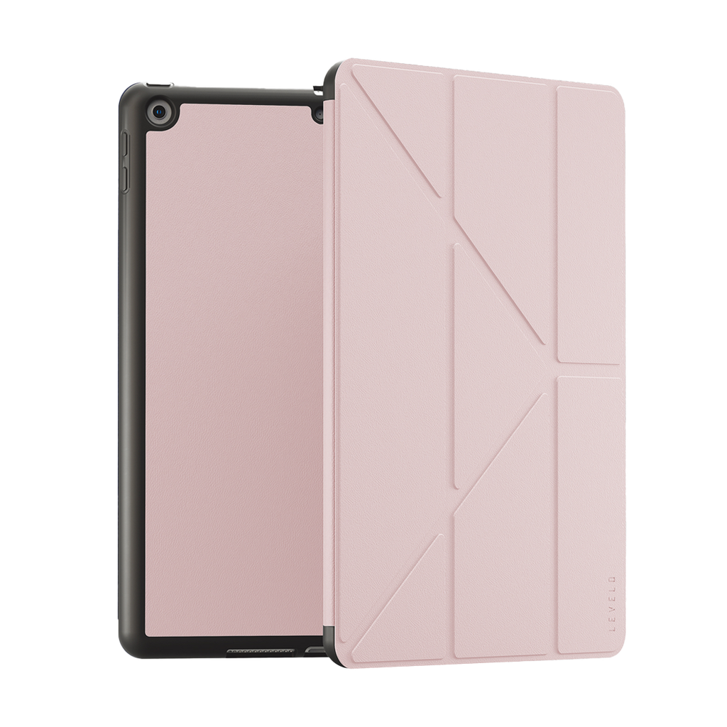 LEVELO IPAD 10.2 INCH ELEGANT HYBRID LEATHER MAGNETIC CASE PINK LEVELGAIRPK