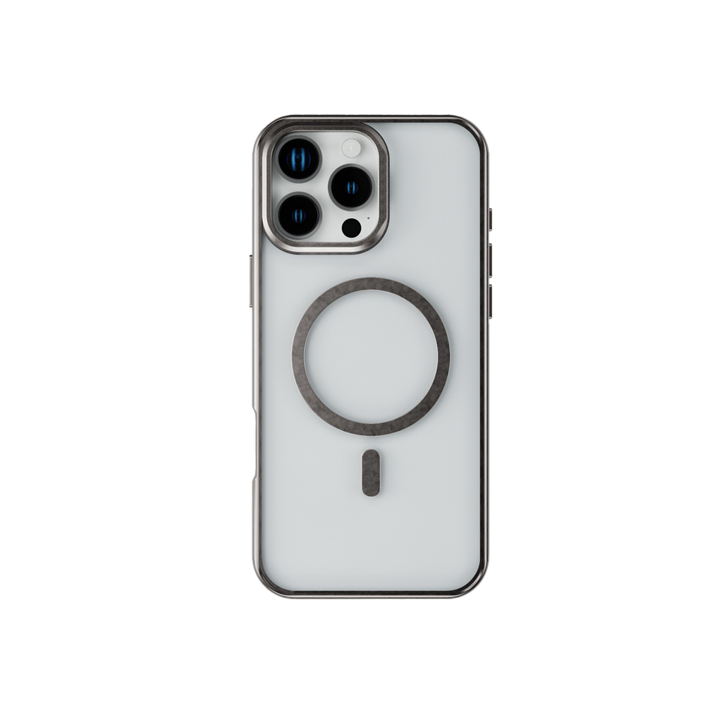 LEVELO ELIO IPHONE 16 PRO MAX PC CASE WITH CAMERA RING STAND TITANIUM LVLEPCRS16PMTT