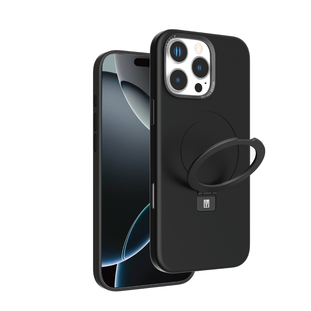 LEVELO IPHONE 16 PRO IRIS PRO MAGSAFE LIQUID SILICONE CASE BLACK LVLIPSC16PBK