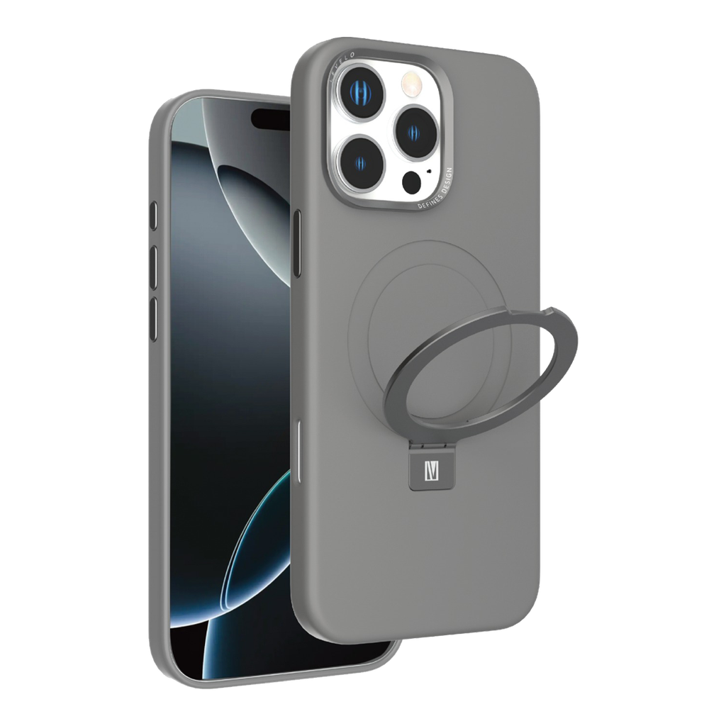 LEVELO IPHONE 16 PRO MAX IRIS PRO MAGSAFE LIQUID SILICONE CASE GRAY LVLIPSC16PMGY