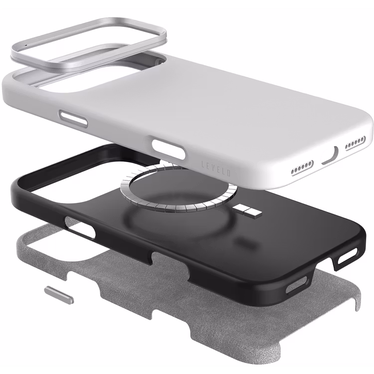 LEVELO IRIS IPHONE 17 PRO MAX MAGSAFE LIQUID SILICONE CASE SILVER LVLIRISM17PMSL thumbnail 4