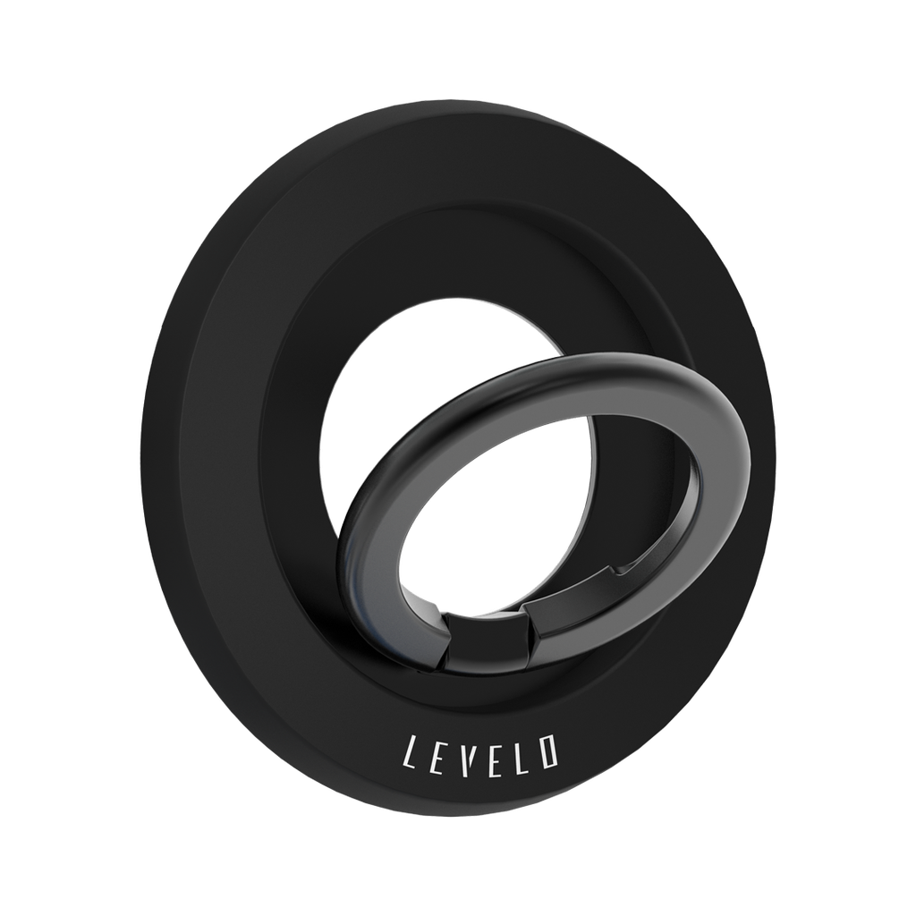 LEVELO LUCERO 2 IN 1 PHONE RING HOLDER BLACK LVLLMGHBK