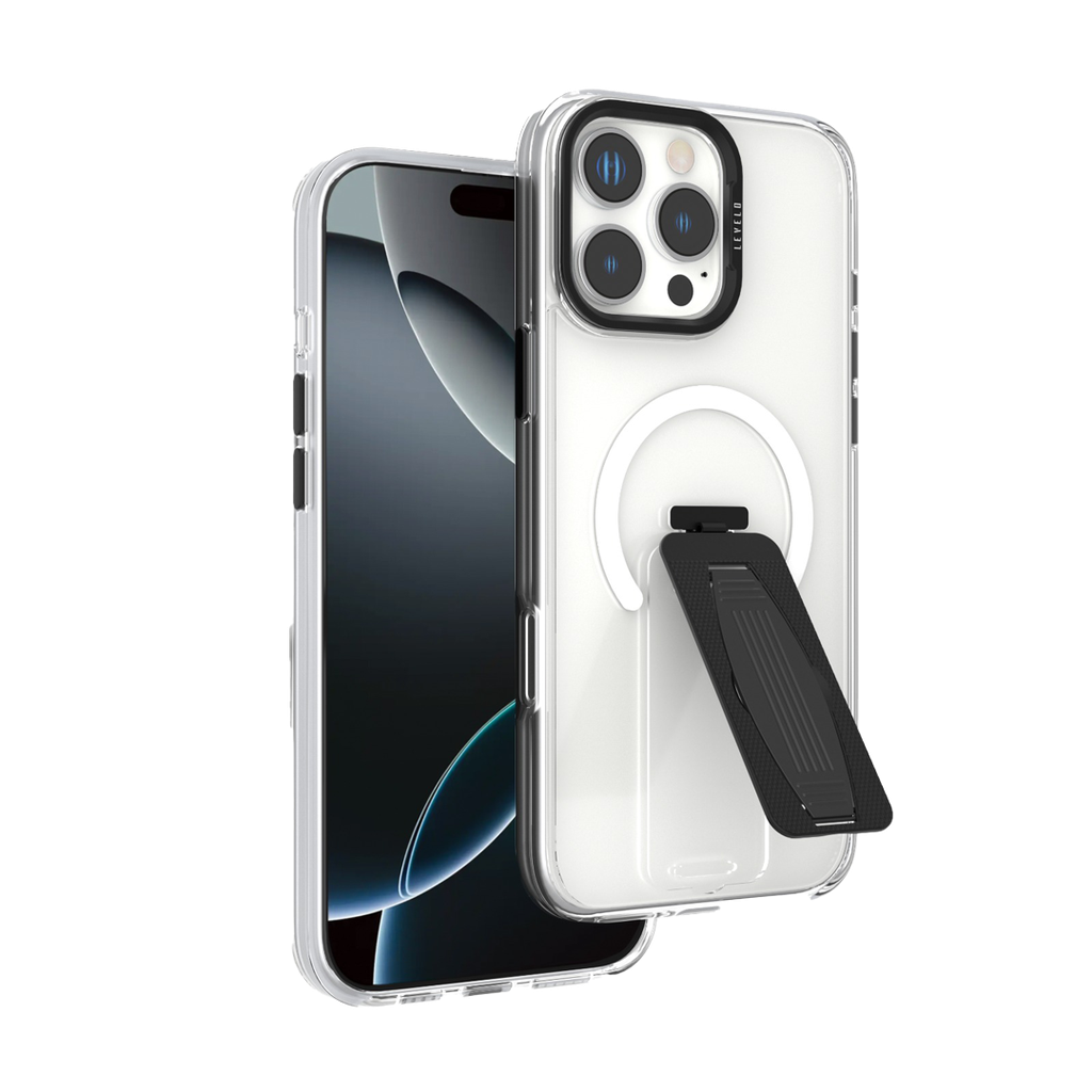 LEVELO IPHONE 16 PRO MAX MAGSAFE GRIP CASE BLACK LVLMMGC16PMBK