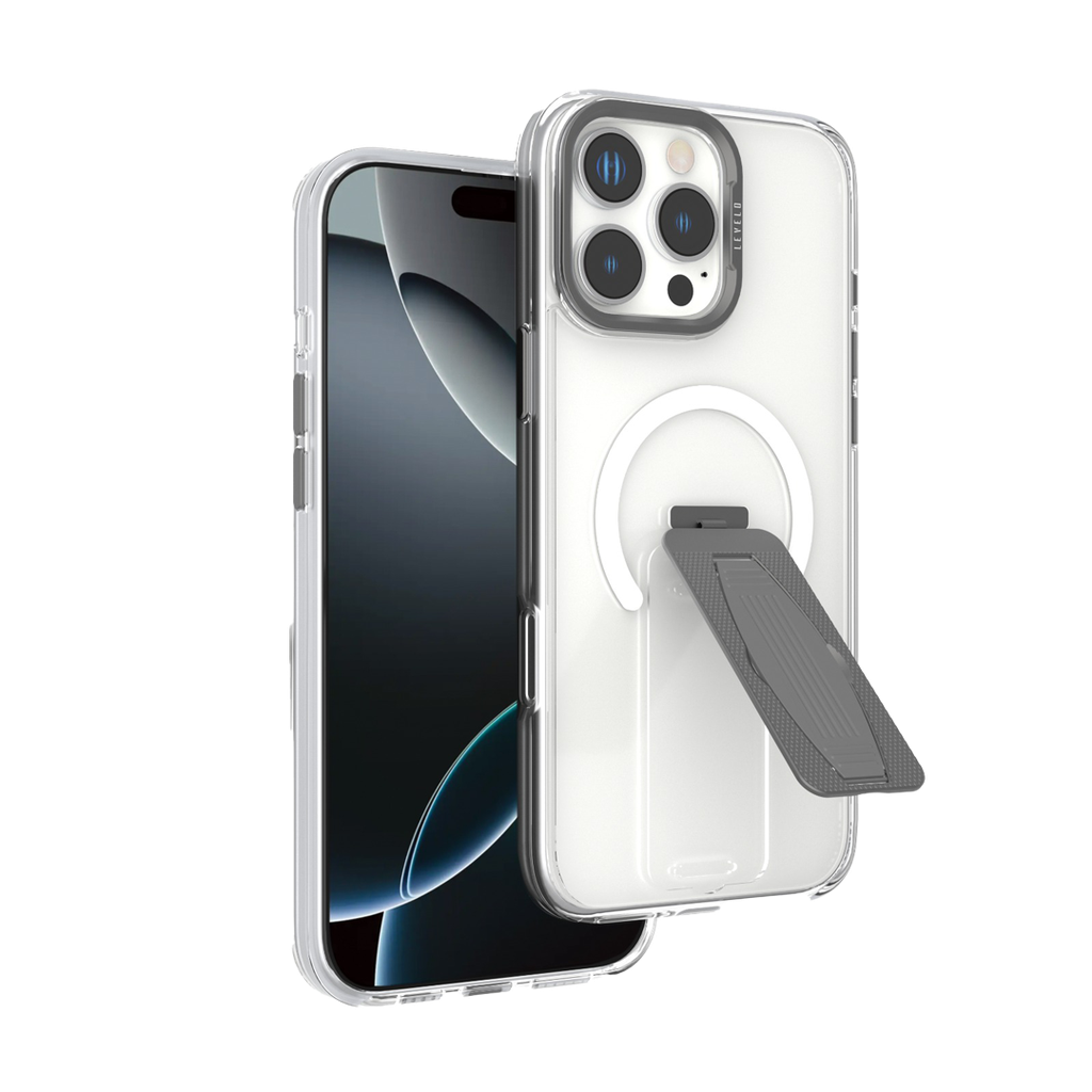 LEVELO IPHONE 16 PRO MAX MORPHIX GRIP CASE GRAY LVLMMGC16PMGY
