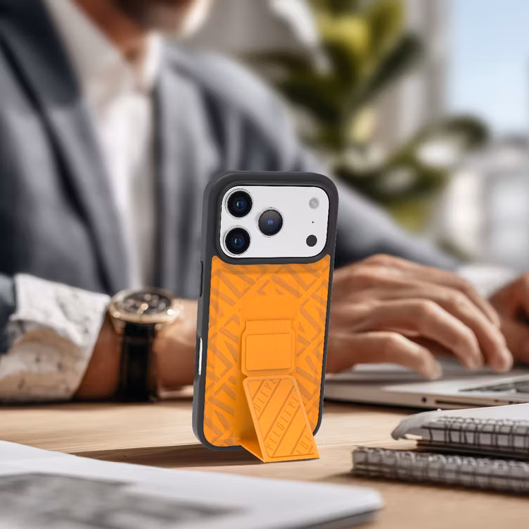 LEVELO MORPHIX CUERO IPHONE 17 PRO GRIPSTAND CASE SUNRISE ORANGE LVLMRPCGIP17PSORG thumbnail 8