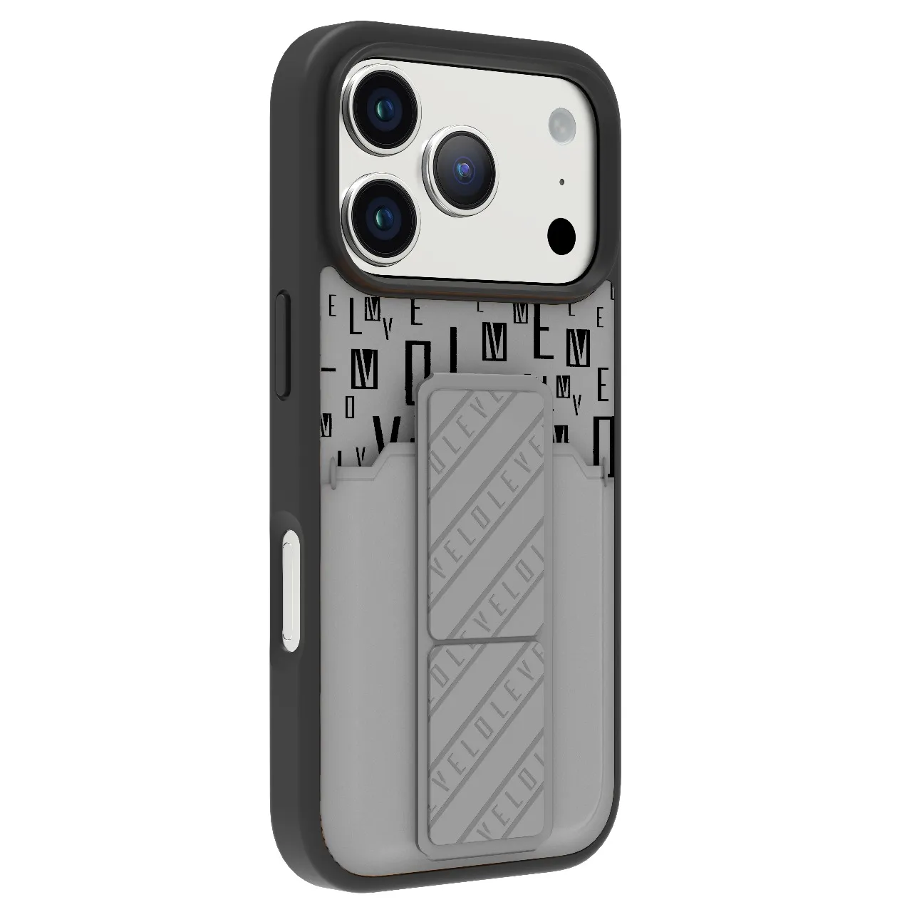 LEVELO MORPHIX IPHONE 17 PRO GRIPSTAND CASE WITH CARD HOLDER CLOUD GREY LVLMRPGCIP17PCGY
