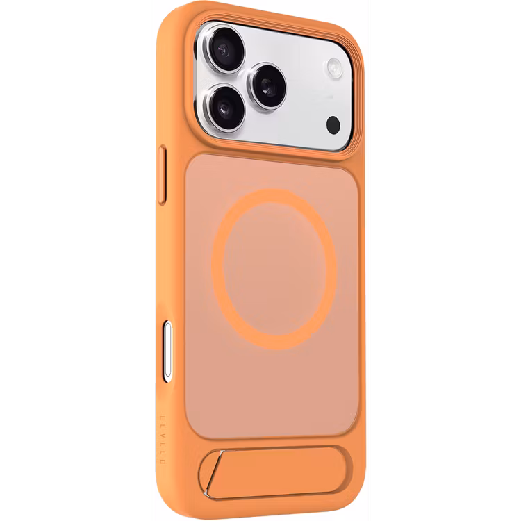 LEVELO MATTEO IPHONE 17 PRO MAX HYBRID KICKSTAND CASE ORANGE LVLMTO17PMORG thumbnail 2
