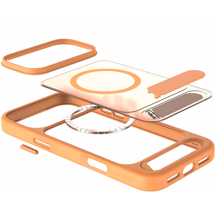 LEVELO MATTEO IPHONE 17 PRO MAX HYBRID KICKSTAND CASE ORANGE LVLMTO17PMORG thumbnail 13