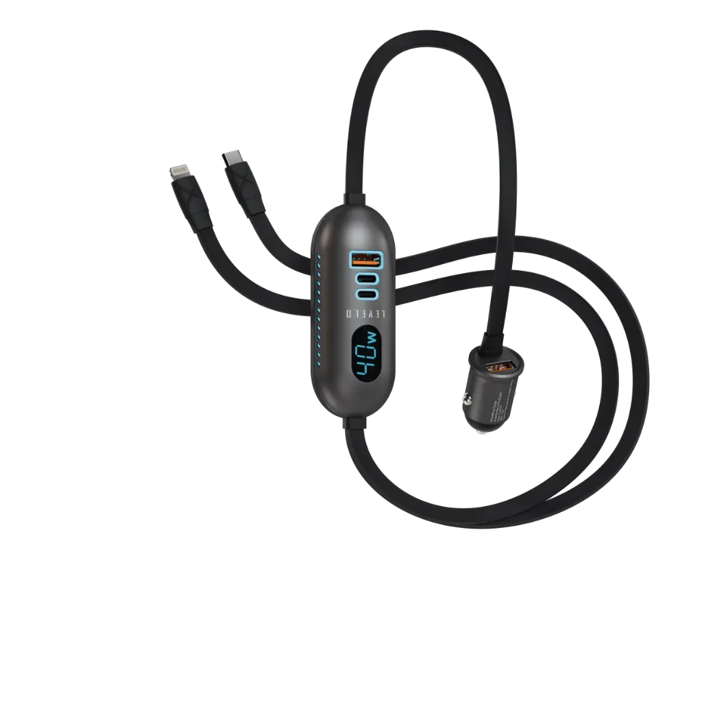 LEVELO POLIX 84W FAST CAR CHARGER GREY LVLPLXCC84WGY