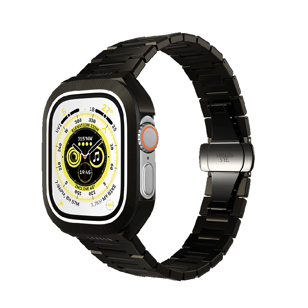 LEVELO ROYAL APPLE WATCH ULTRA STAINLESS STEEL BAND 49MM BLACK