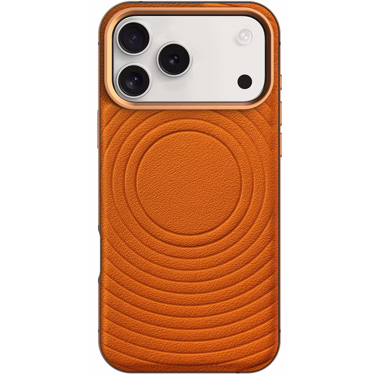 LEVELO SPIRALE IPHONE 17 PRO MAX PU LEATHER HYBRID CASE SUNRISE ORANGE LVLSPR17PMSORG