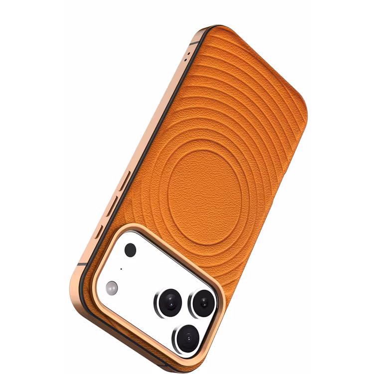 LEVELO SPIRALE IPHONE 17 PRO MAX PU LEATHER HYBRID CASE SUNRISE ORANGE LVLSPR17PMSORG thumbnail 5