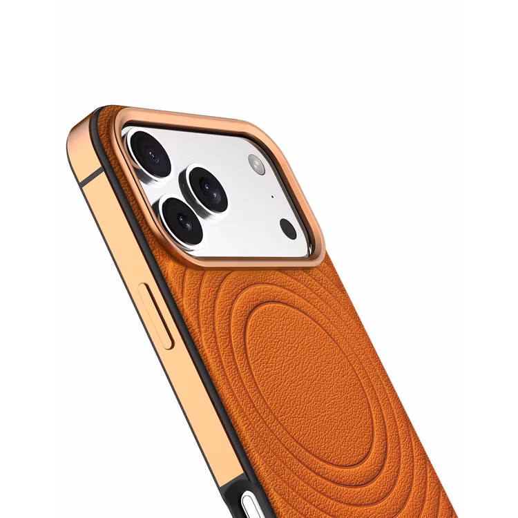 LEVELO SPIRALE IPHONE 17 PRO MAX PU LEATHER HYBRID CASE SUNRISE ORANGE LVLSPR17PMSORG thumbnail 6