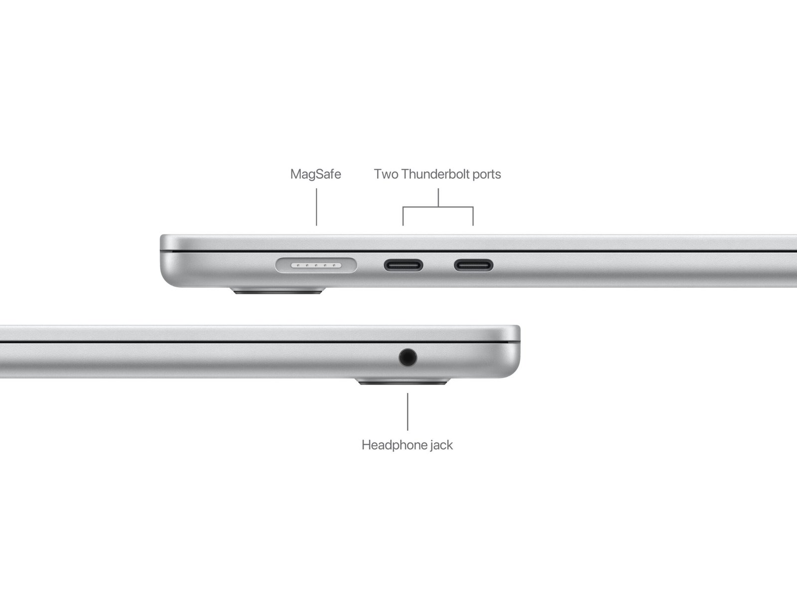Apple MacBook Air 15 inch M3 Chip, 8 Core CPU, 10 Core GPU, 8GB RAM, 256GB Storage, Silver (Arabic) MRYP3 thumbnail 3