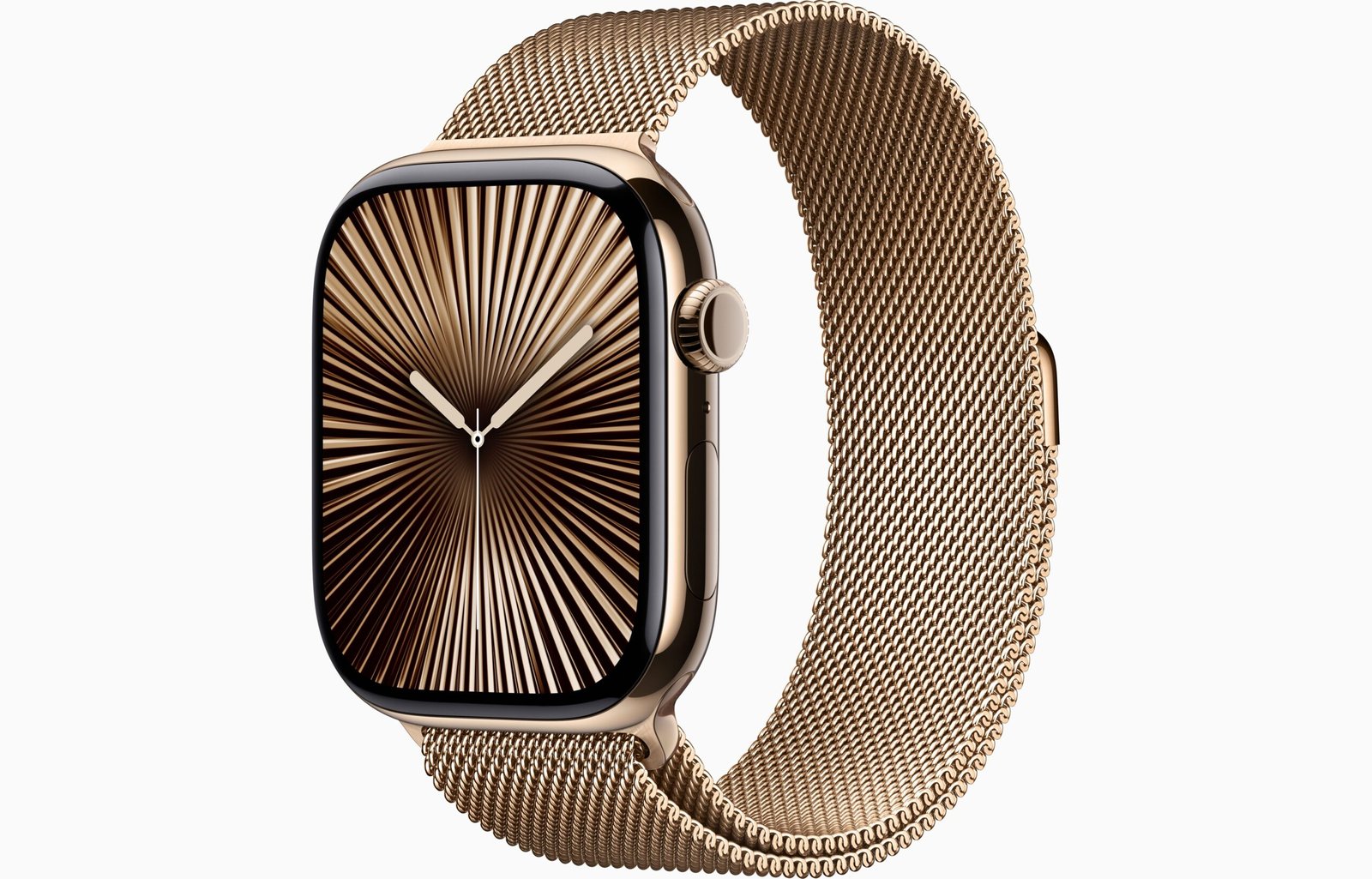 APPLE WATCH SERIES 10 GPS + CELLULAR 46MM GOLD TITANIUM CASE WITH GOLD MILANESE LOOP M/L MX003