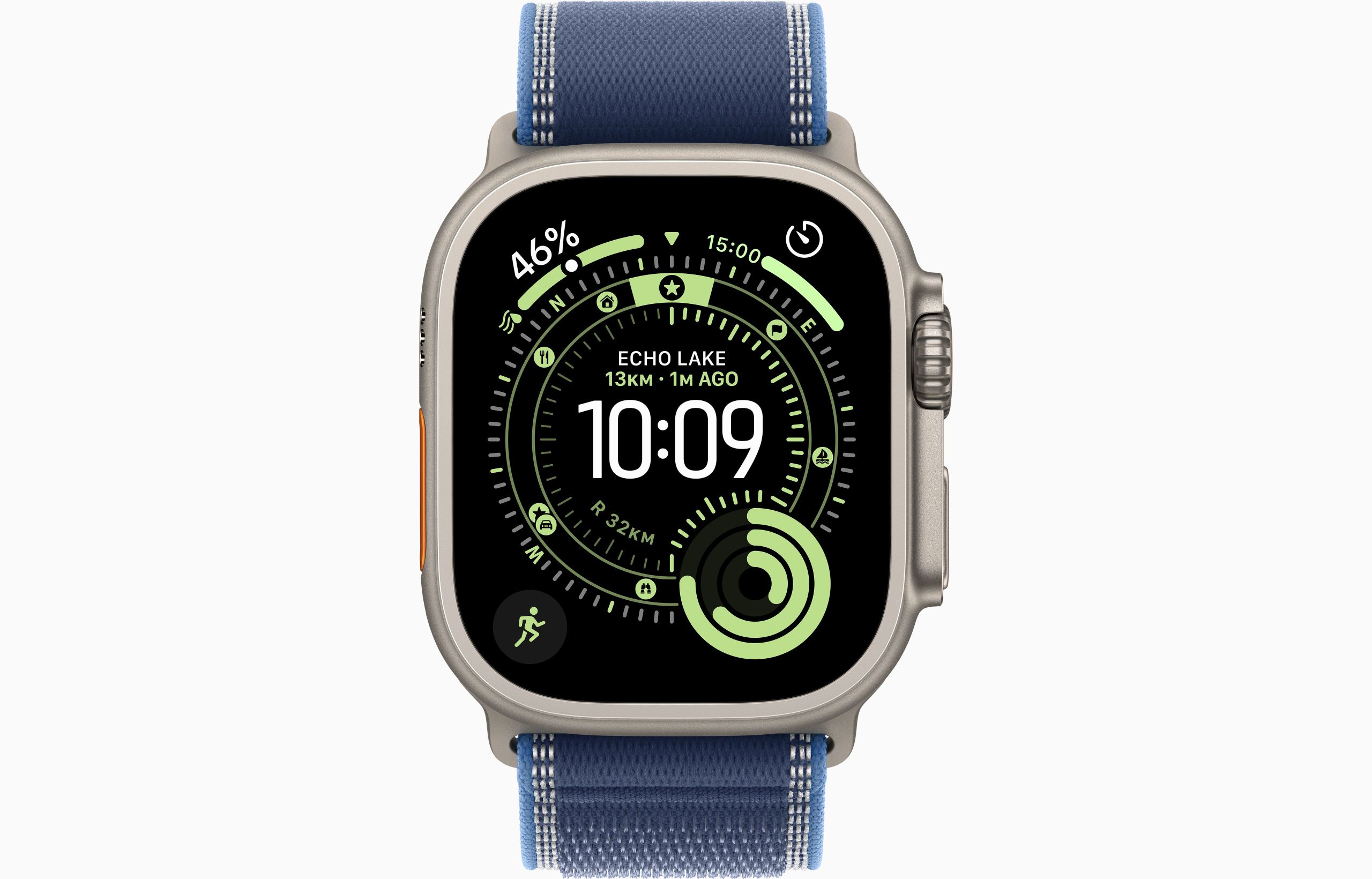 APPLE WATCH ULTRA 3 GPS + CELLULAR 2025 NATURAL TITANIUM CASE WITH BLUE/BRIGHT BLUE TRAIL LOOP S/M MEWR4 thumbnail 2