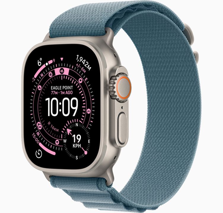 APPLE WATCH ULTRA 3 49MM GPS + CELLULAR NATURAL TITANIUM LIGHT BLUE ALPINE LOOP SMALL MEWK4