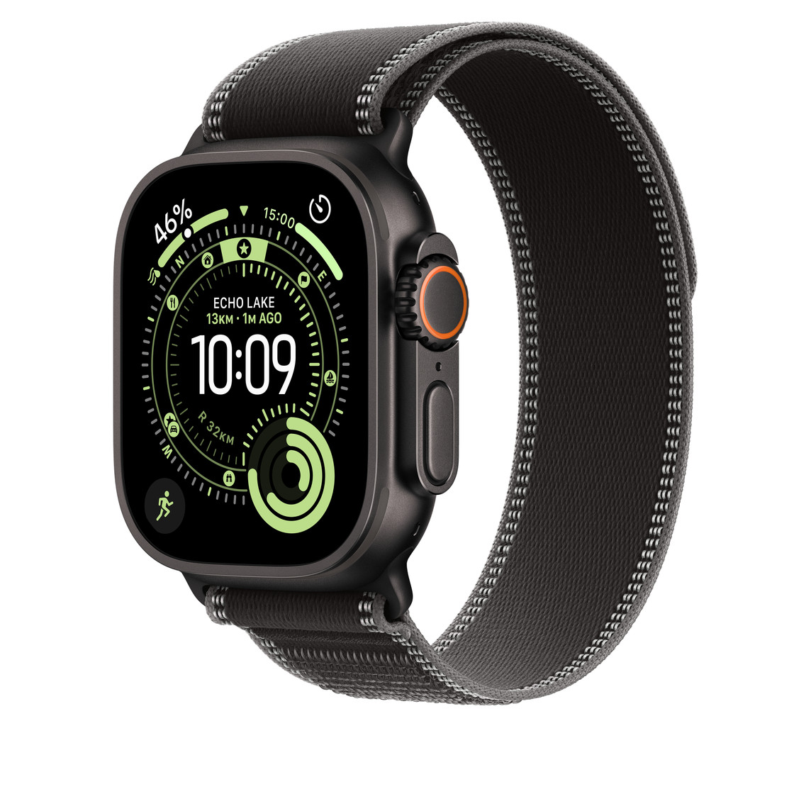 APPLE WATCH 49MM BLACK/CHARCOAL BLACK TITANIUM TRAIL LOOP M/L-MG9U4ZM/A thumbnail 2