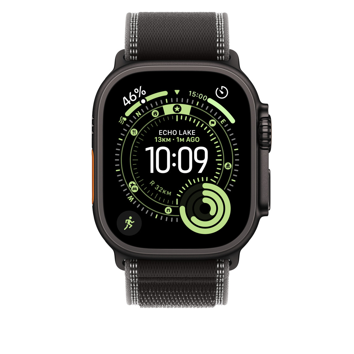 APPLE WATCH 49MM BLACK/CHARCOAL BLACK TITANIUM TRAIL LOOP M/L-MG9U4ZM/A thumbnail 3