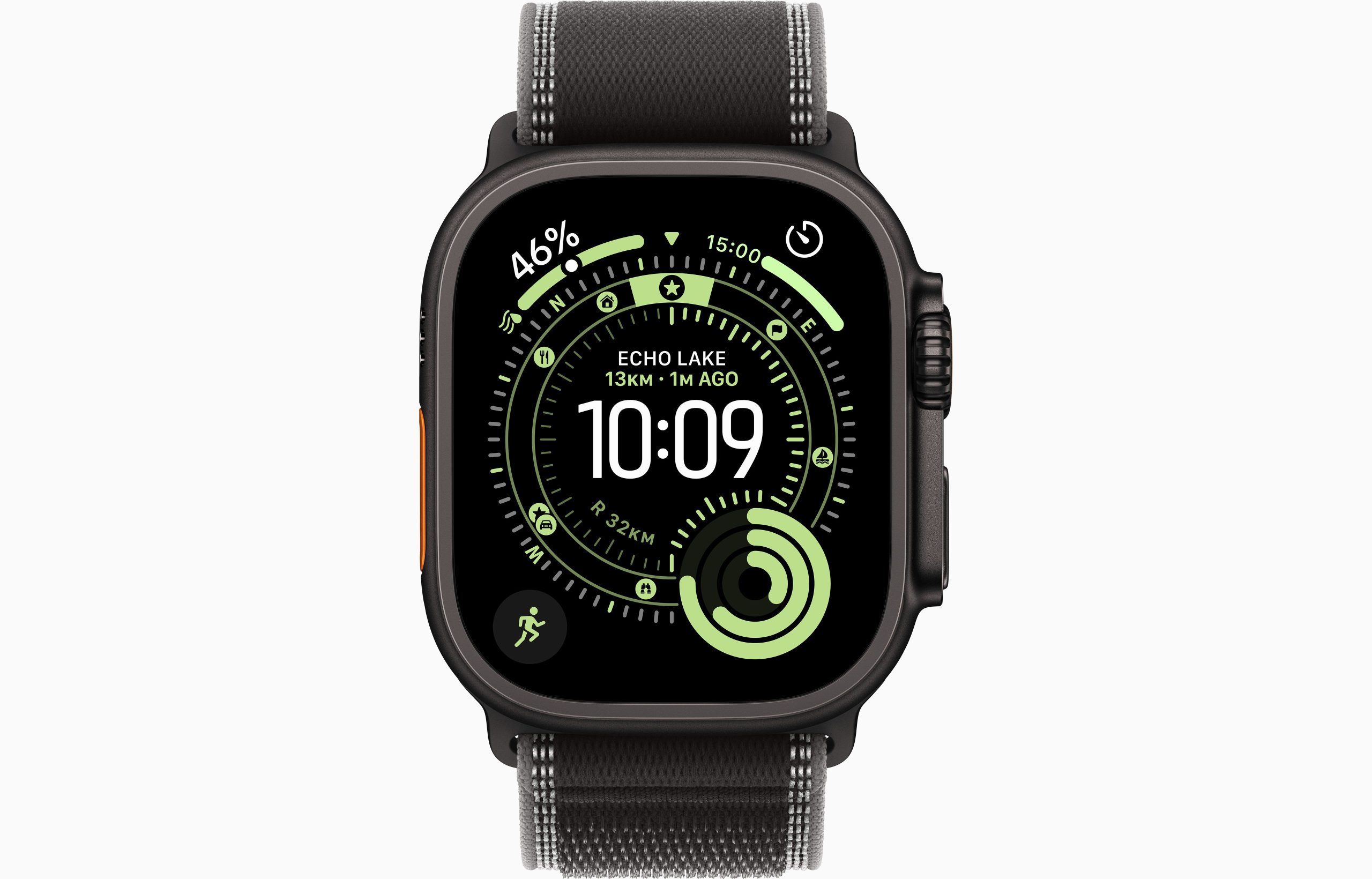 APPLE WATCH ULTRA 3 GPS + CELLULAR 2025 BLACK TITANIUM CASE WITH BLACK/CHARCOAL TRAIL LOOP BAND S/M MF1D4 thumbnail 2