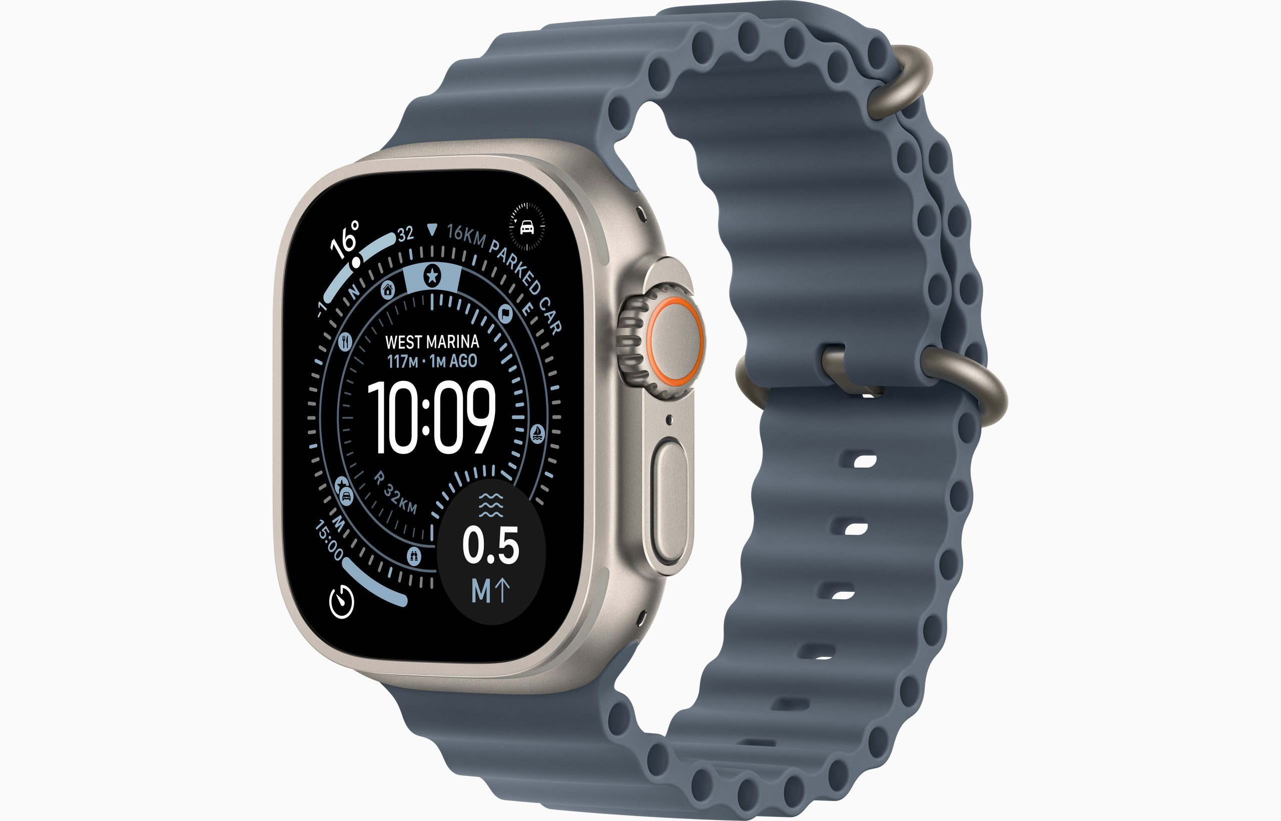 APPLE WATCH 49MM ANCHOR BLUE NATURAL TITANIUM OCEAN BAND XL-MGCE4ZM/A
