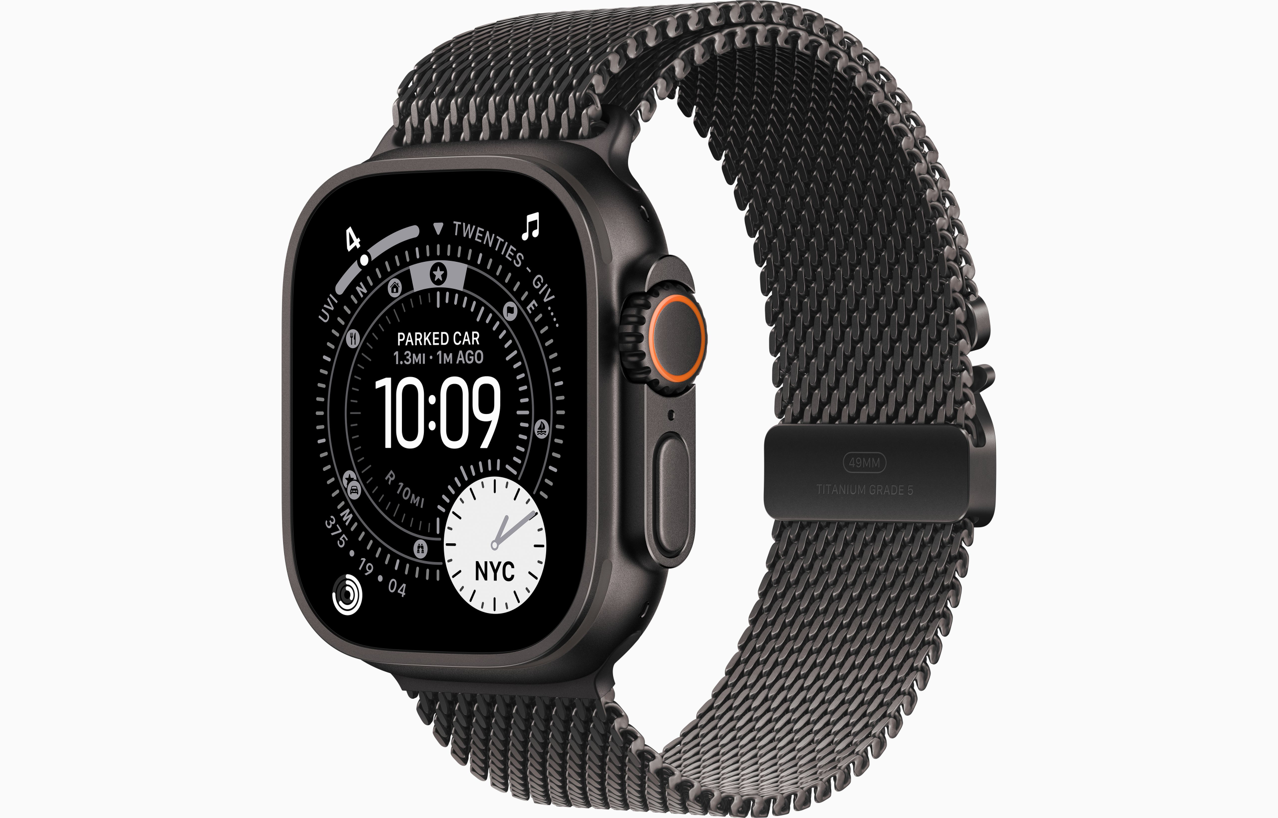 APPLE WATCH ULTRA 3 49MM GPS + CELLULAR BLACK TITANIUM CASE WITH BLACK TITANIUM MILENSE LOOP BAND SMALL MF1N4