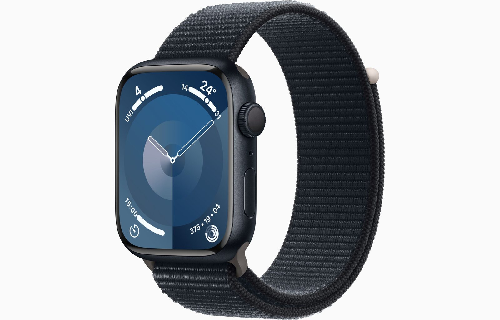 APPLE WATCH SERIES 9 GPS 45MM MIDNIGHT ALUMINIUM CASE WITH MIDNIGHT SPORT LOOP MR9C3