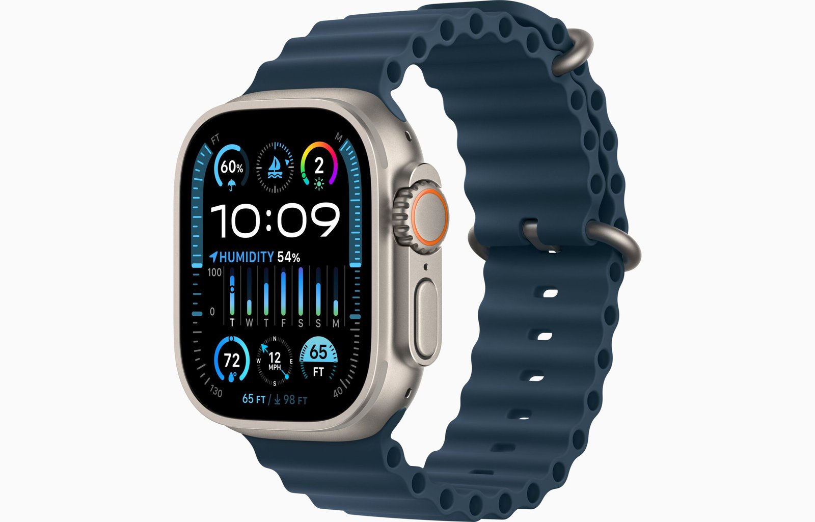 APPLE WATCH ULTRA 2 49MM GPS + CELLULAR TITANIUM CASE WITH BLUE OCEAN BAND MREG3