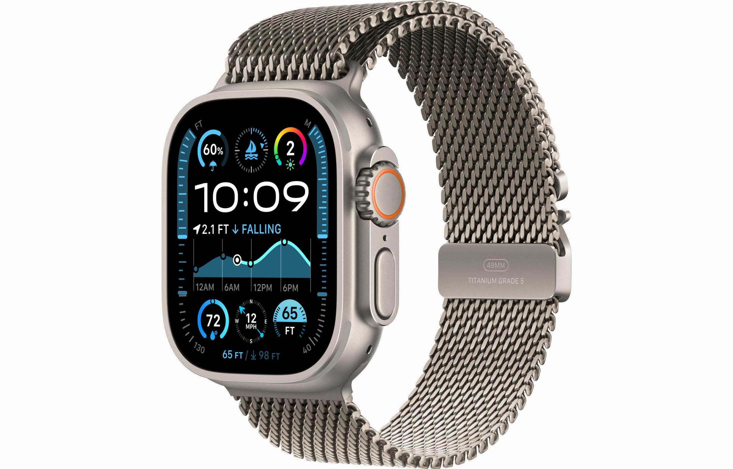 APPLE WATCH ULTRA 2 49MM (2024) GPS + CELLULAR NATURAL TITANIUM CASE WITH GREY METAL STRAP SMALL MX4M3