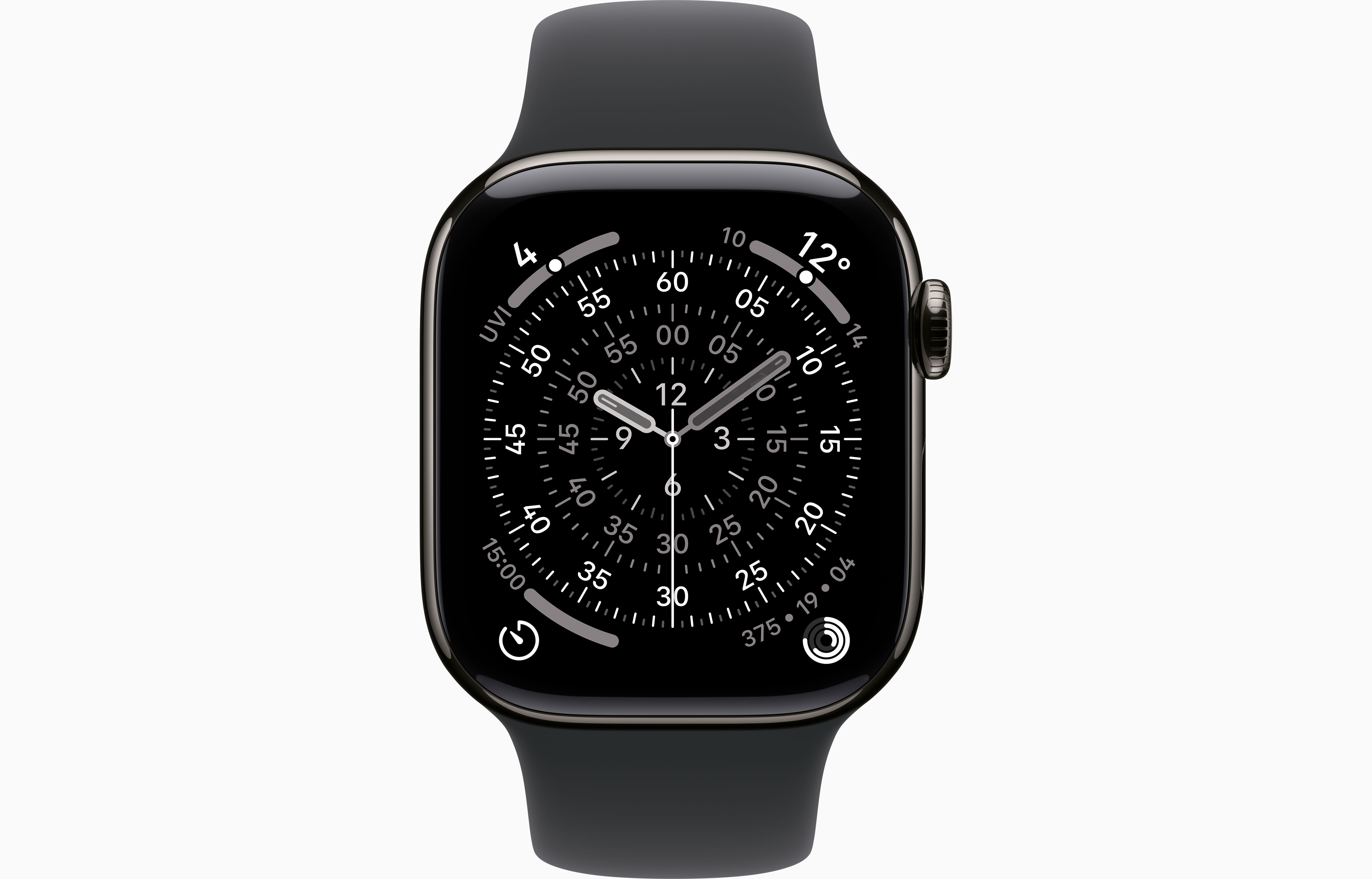 APPLE WATCH SERIES 11 GPS + CELLULAR 42MM SLATE TITANIUM CASE WITH BLACK SPORT BAND S/M MF8R4 thumbnail 2