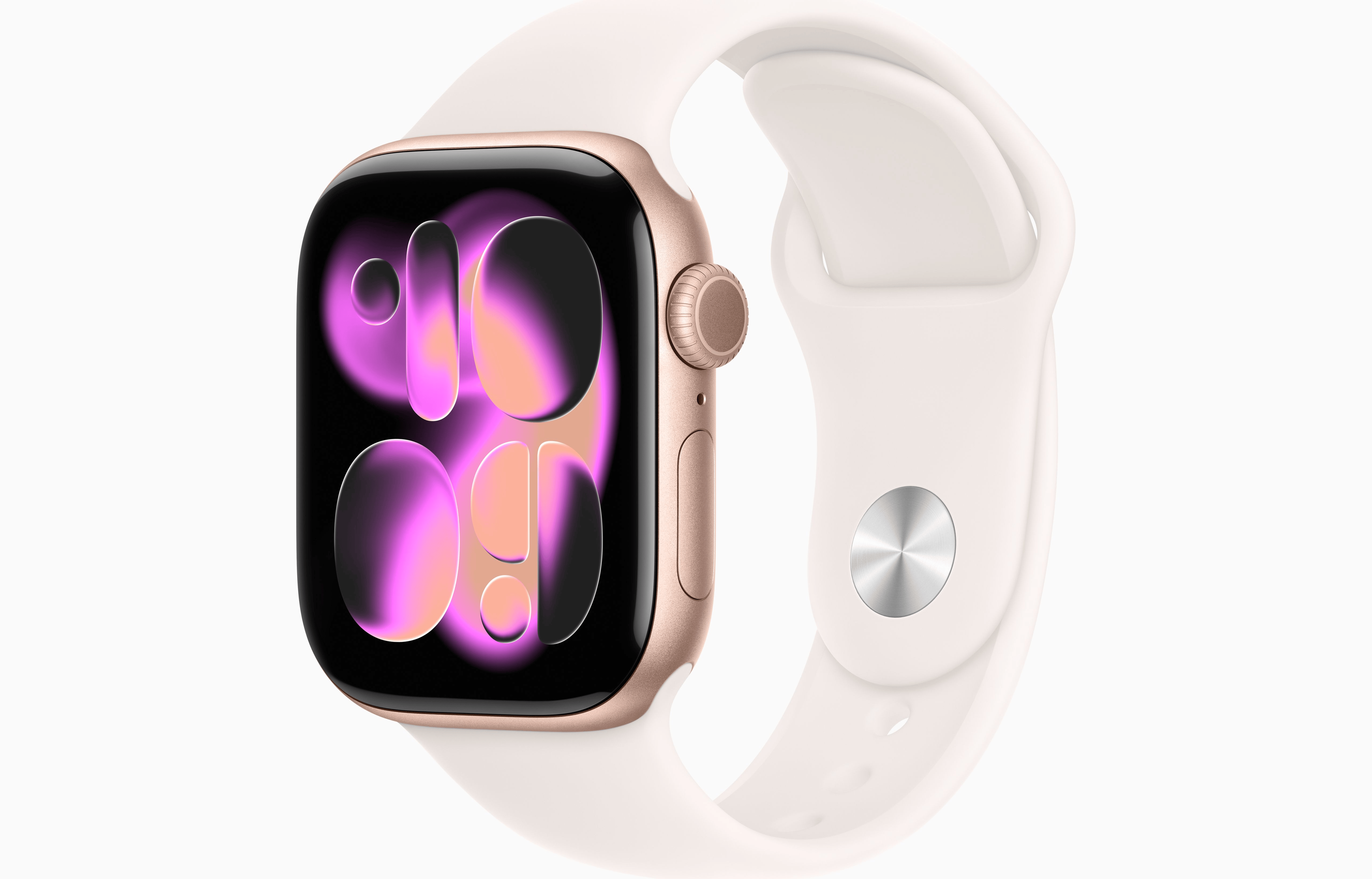 APPLE WATCH SERIES 11 GPS + CELLULAR 42MM ROSE GOLD ALUMINUM CASE WITH LIGHT BLUSH SPORT BAND M-L MF8F4
