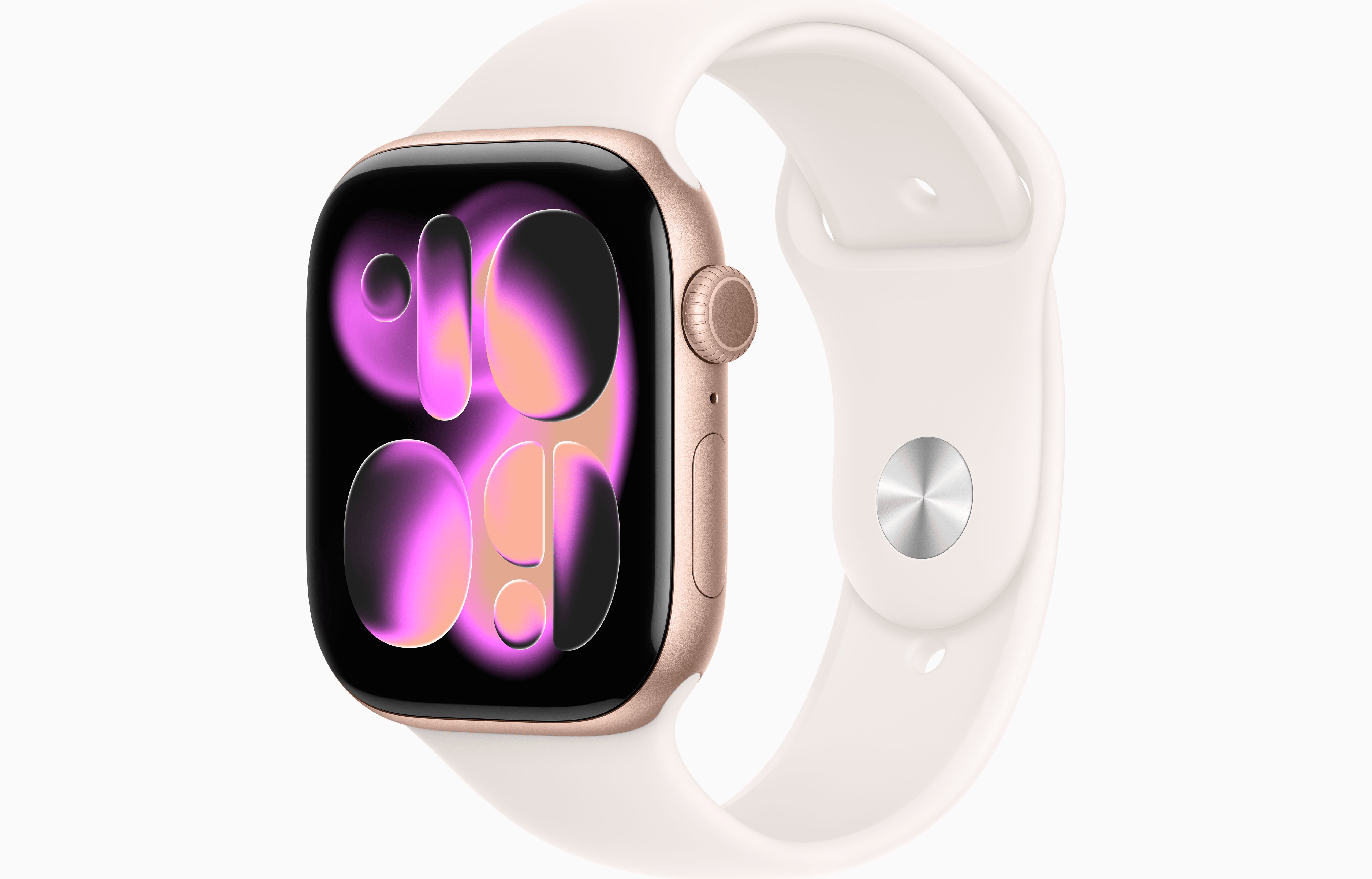 APPLE WATCH SERIES 11 GPS+ CELLULAR 46MM ROSE GOLD ALUMINUM CASE WITH LIGHT BLUSH SPORT BAND S/M MFCG4