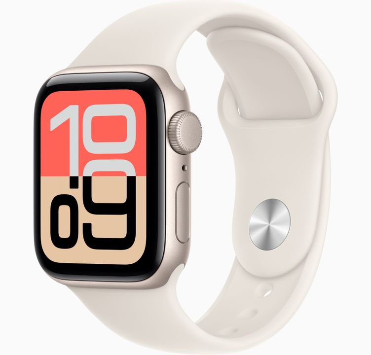 APPLE WATCH SE 3 GPS (2025) 40MM STARLIGHT ALUMINIUM CASE WITH STARLIGHT SPORT BAND S/M MEH34